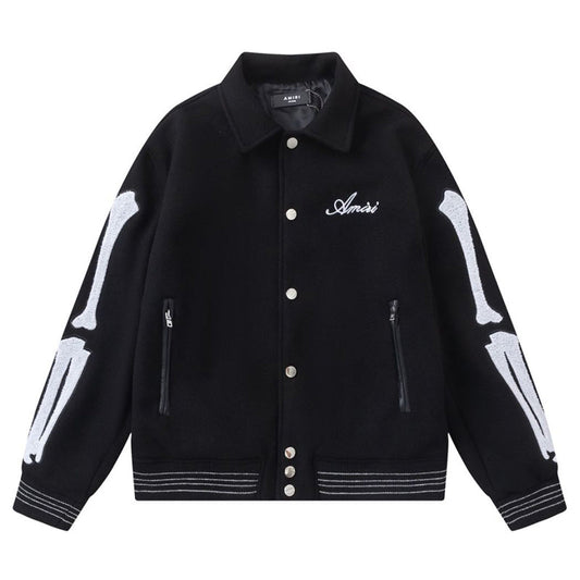 AMRI bone embroidered baseball jacket