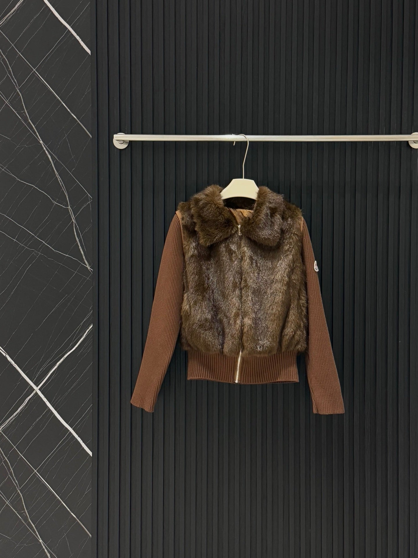 Moncler Faux Fur Convertible Jacket