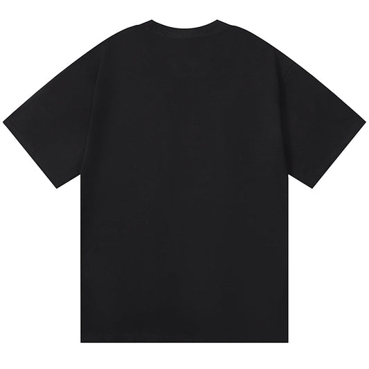 Purple Brand Logo Pattern Print T-Shirt