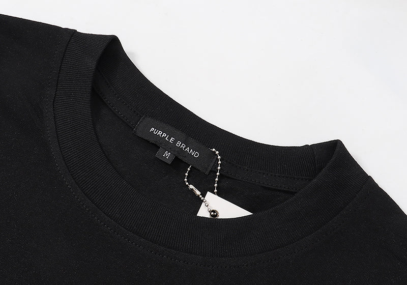 Purple Brand Logo Pattern Print T-Shirt